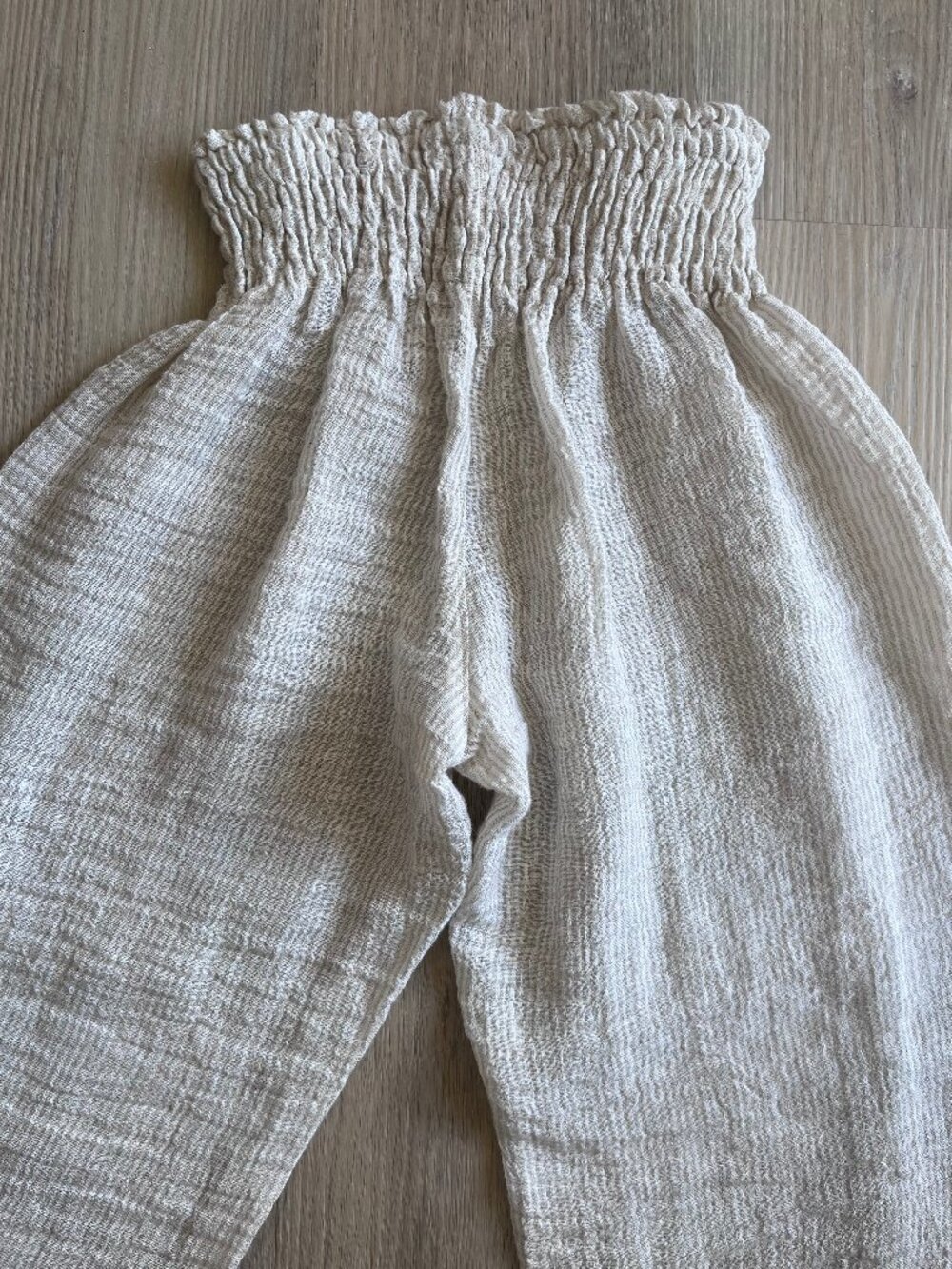 NEW! Italian 100% Linen BOGETTA DI LINO Striped Ivory Wide Leg Beach Pants XS - Picture 12 of 16